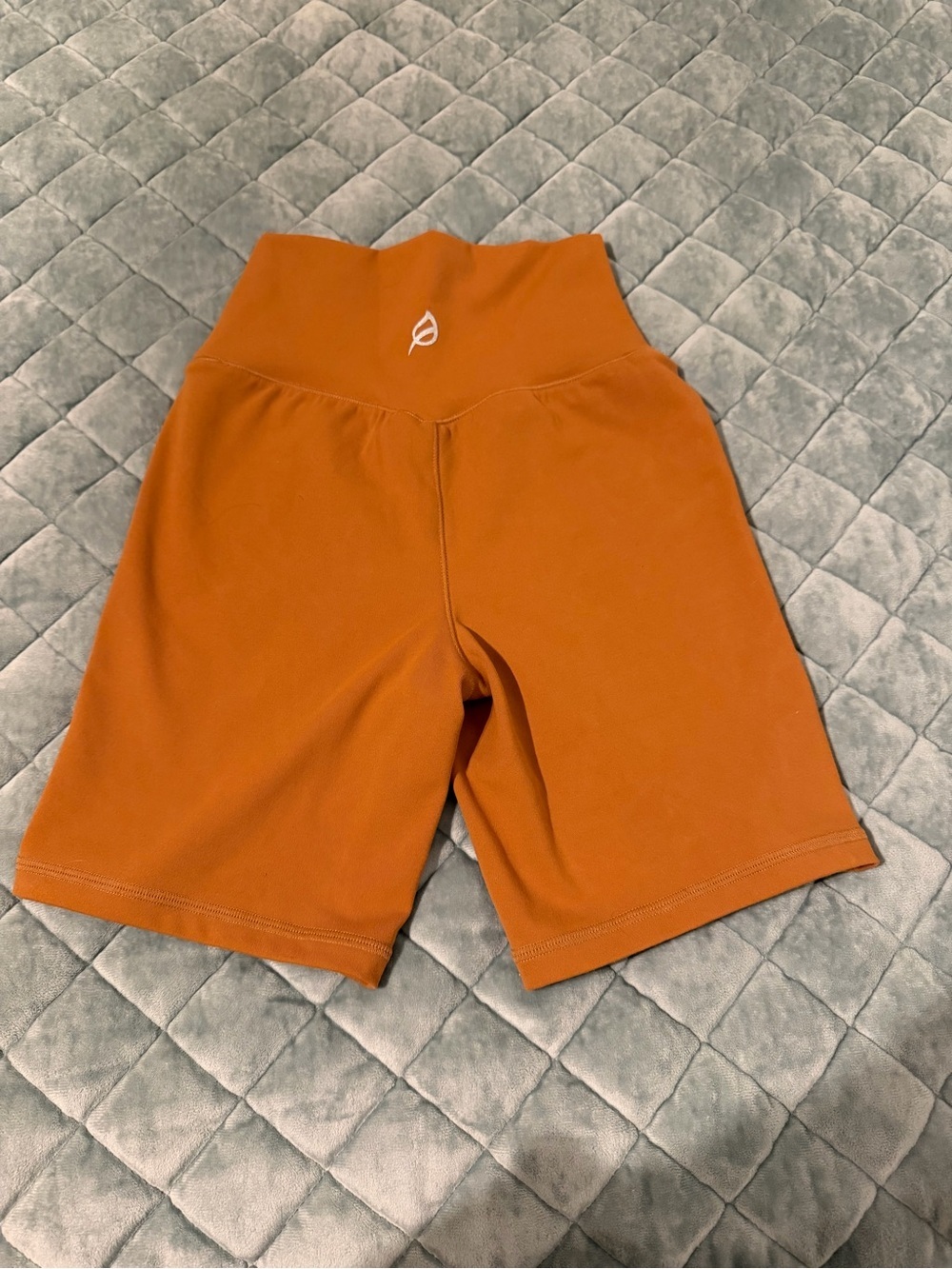 P’tula Burnt Orange High-Waist Bike Shorts - XS - Picture 1 of 2